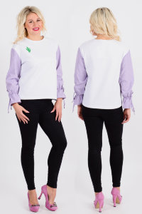 Туника Т 240 (белый + сиреневая клетка)
